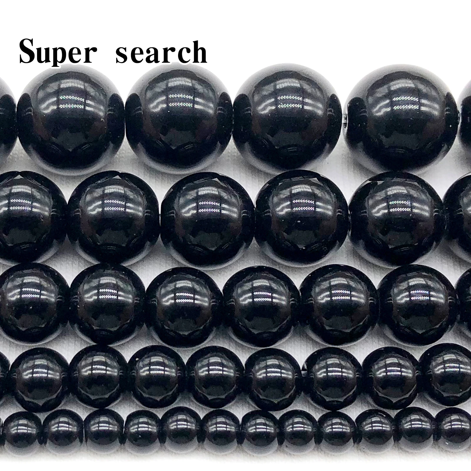 Smooth Black Agates Natural Stone Beads for Jewelry Making Diy Bracelet Necklace 15inches Round Onyx Loose Beads 4 6 8 10 12mm