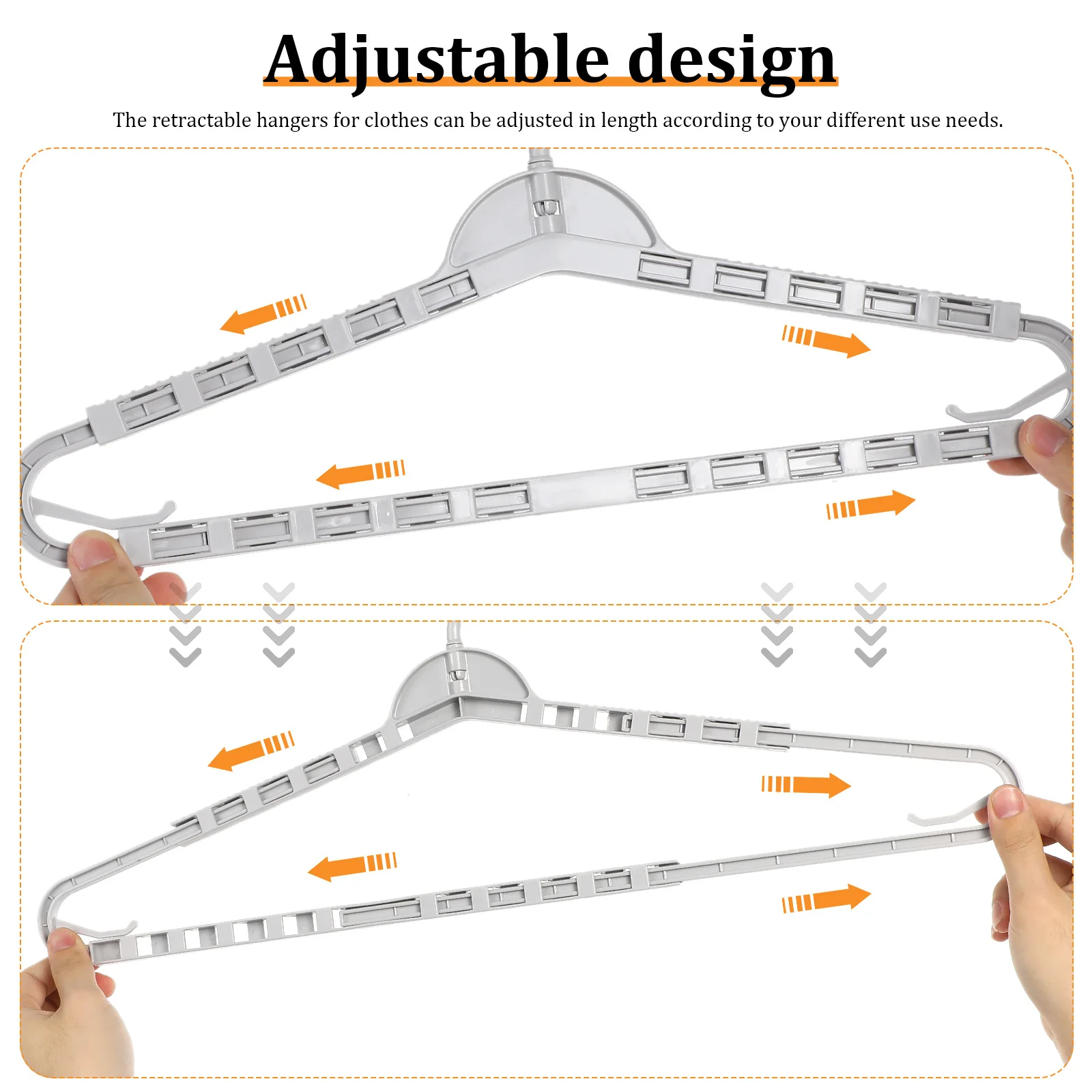 

8Pcs Retractable Clothes Hangers Extra Wide Adjustable Foldable Hangers Quilt Coat Suit Pants Drying Rack Wardrobe Organizer