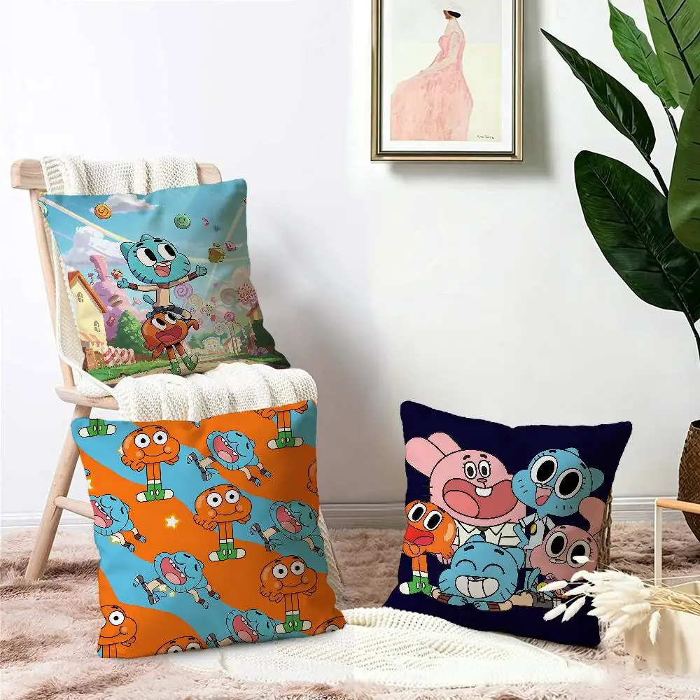 T-The Amazing World Of Gumball Cushion Cover Pillowcase Upholstery Sofa Throw Pillow Home Decor Pillowcas