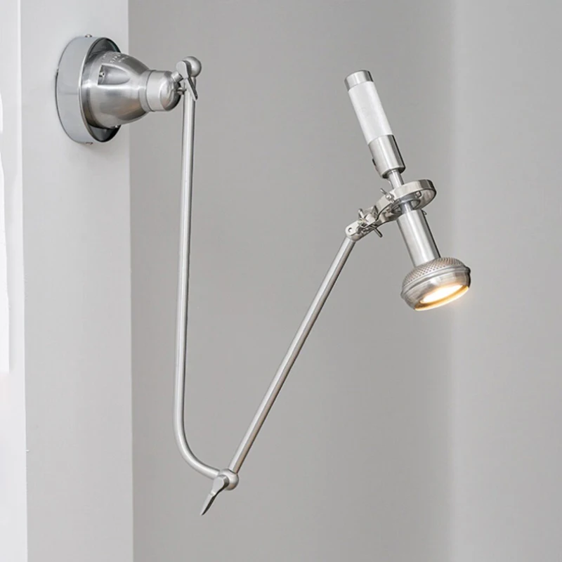 Modern Long Arm Chrome Metal GU10 Bulb New Style Sconce EU AU US UK Plug Adapter Reading Study Bedroom Foyer Wall Lights