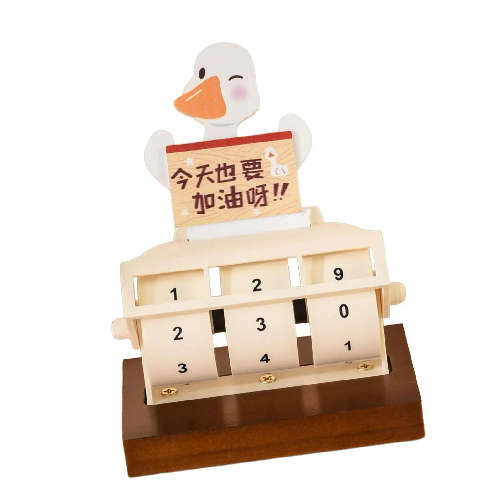 Wood Perpetual Desk Calendar Rotating Wheel ABS Material Compact Size Home Office Decorative Table Calendar Fun