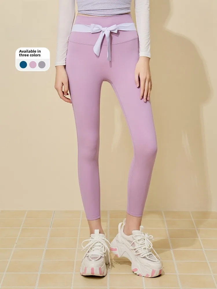 

Женские спортивные брюки для йоги с высокой талией, для фитнеса и активного отдыха, базовый слой, длинные, весна-лето, новинка, универсальные, однотонные, эластичные