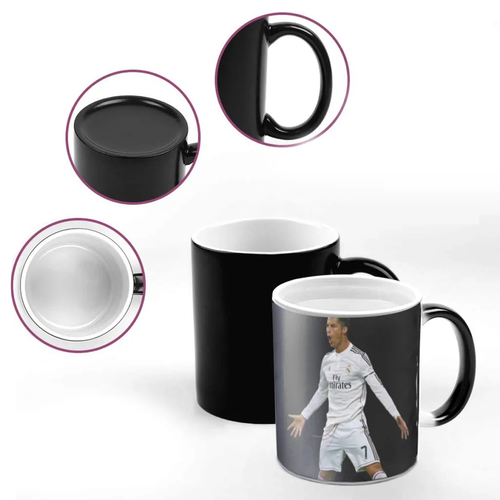 Cristiano-Ronaldo-Magic Mug Changing Color Mug Coffee Tea Mug Temperature Color Changing Heat Sensitive Cup Boys Birthday Gifts