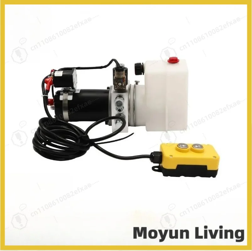 Small 800W Electric Hydraulic Pump with Remote Control,1.5L Copper Wire Motor,DC12V Single-Acting Power Pump for Dump Trailer