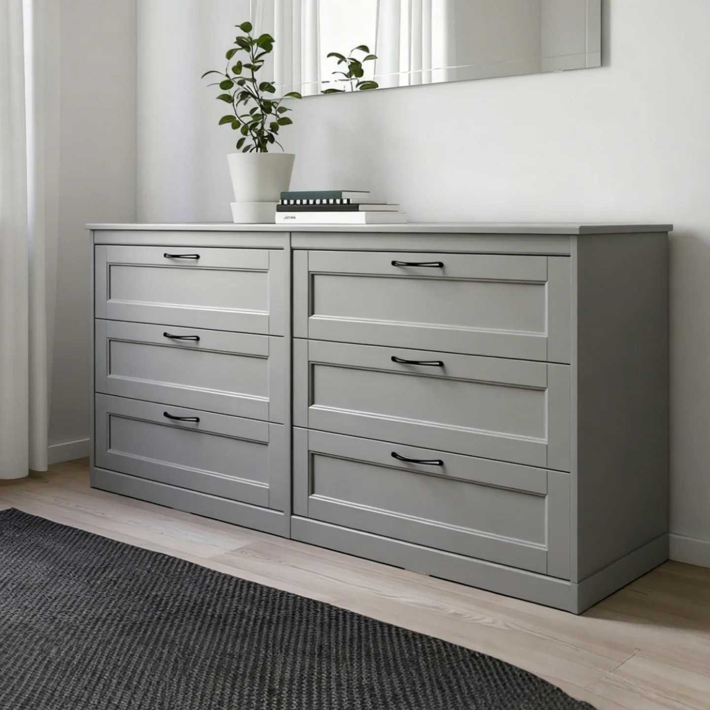 Three-four-five-six-drawer cabinet, piano painted drawer cabinet, modern minimalist storage cabinet, fully assembled storage cab