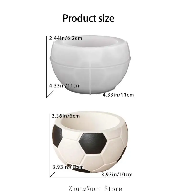 Fußball-Kerzenbecher-Silikonformen, lebensmittelechtes Silikon für die Herstellung von Kerze, Seife, dekorativer Blumentopf – Detail 6