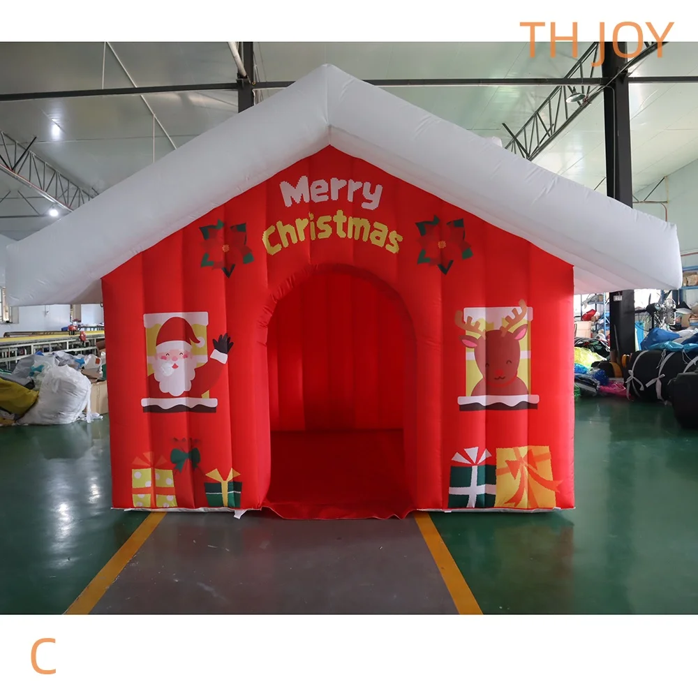 Schnelles Luftschiff zur Tür, Santa Grotto House aufblasbares Weihnachtshauszelt für die Weihnachtsdekoration im Freien