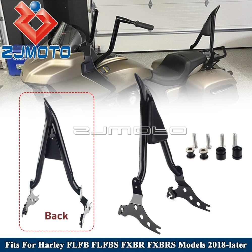 

Black Motorcycle 22'' Tall Rear Passenger Detachable Sissy Bar Backrest For Harley Softail Breakout FXBR FXBRS FLFBS FLFB 18-up