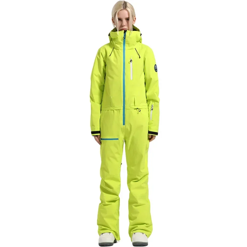 Winter Waterproof Hooded Women One Piece Snow Suit Outdoor Sport Female Ski Jumpsuit Hiking Snowmobile Female Snowboard Clothes