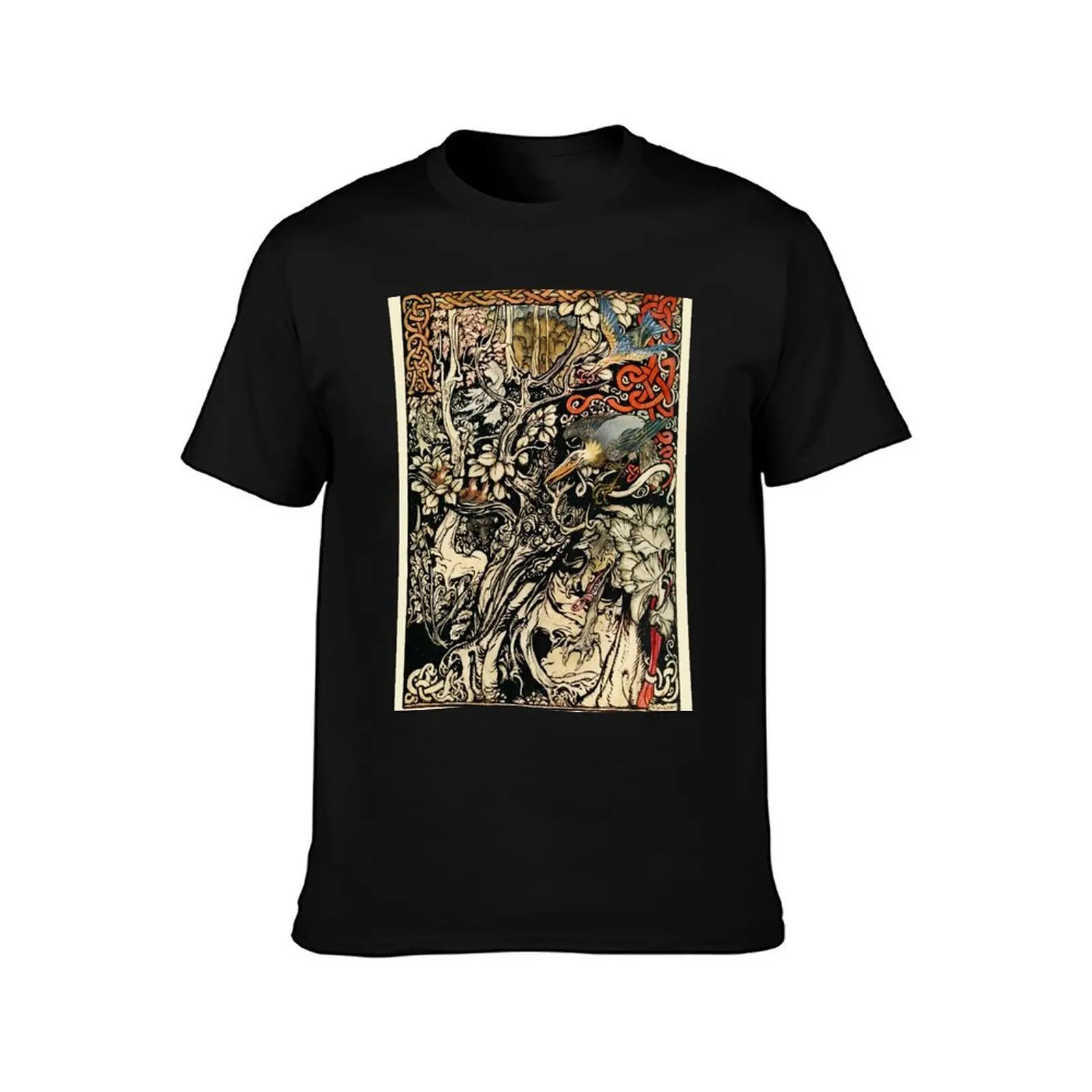 Arthur Rackham: Irish Fairy Tales 1920 - Monstrous Creates T-Shirt Summer Casual Cotton Tee Oversized Streetwear Tops