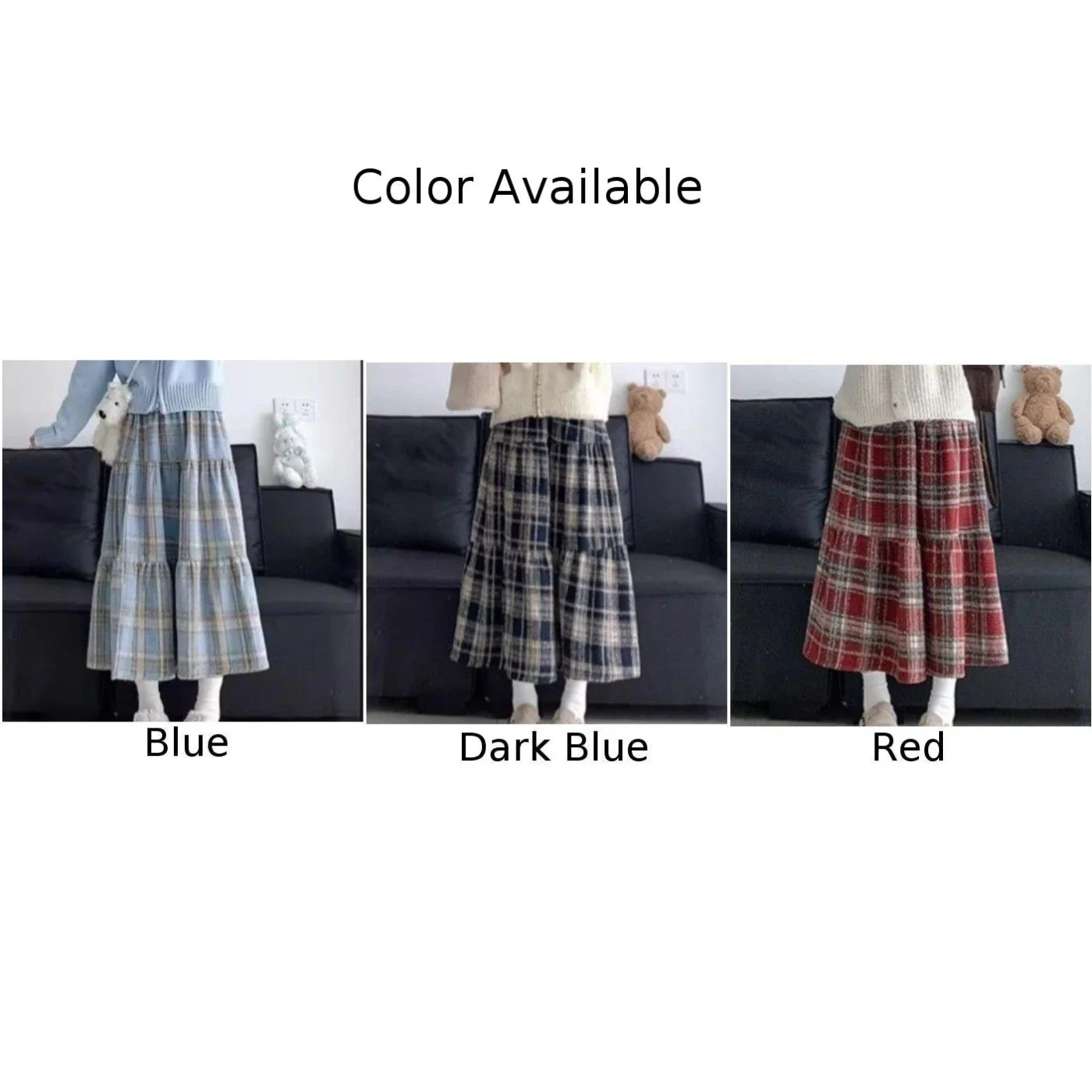 تنورة عالية الخصر عصرية يومية، تنورة منقوشة عالية الخصر، تنورة للنادي، ملابس يومية، نمط شبكي بخصر مطاطي