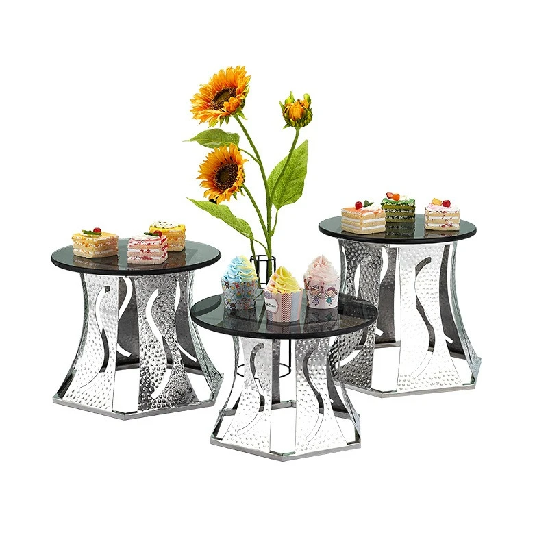 

European dessert table ornament display stand buffet table stainless steel cake snack rack