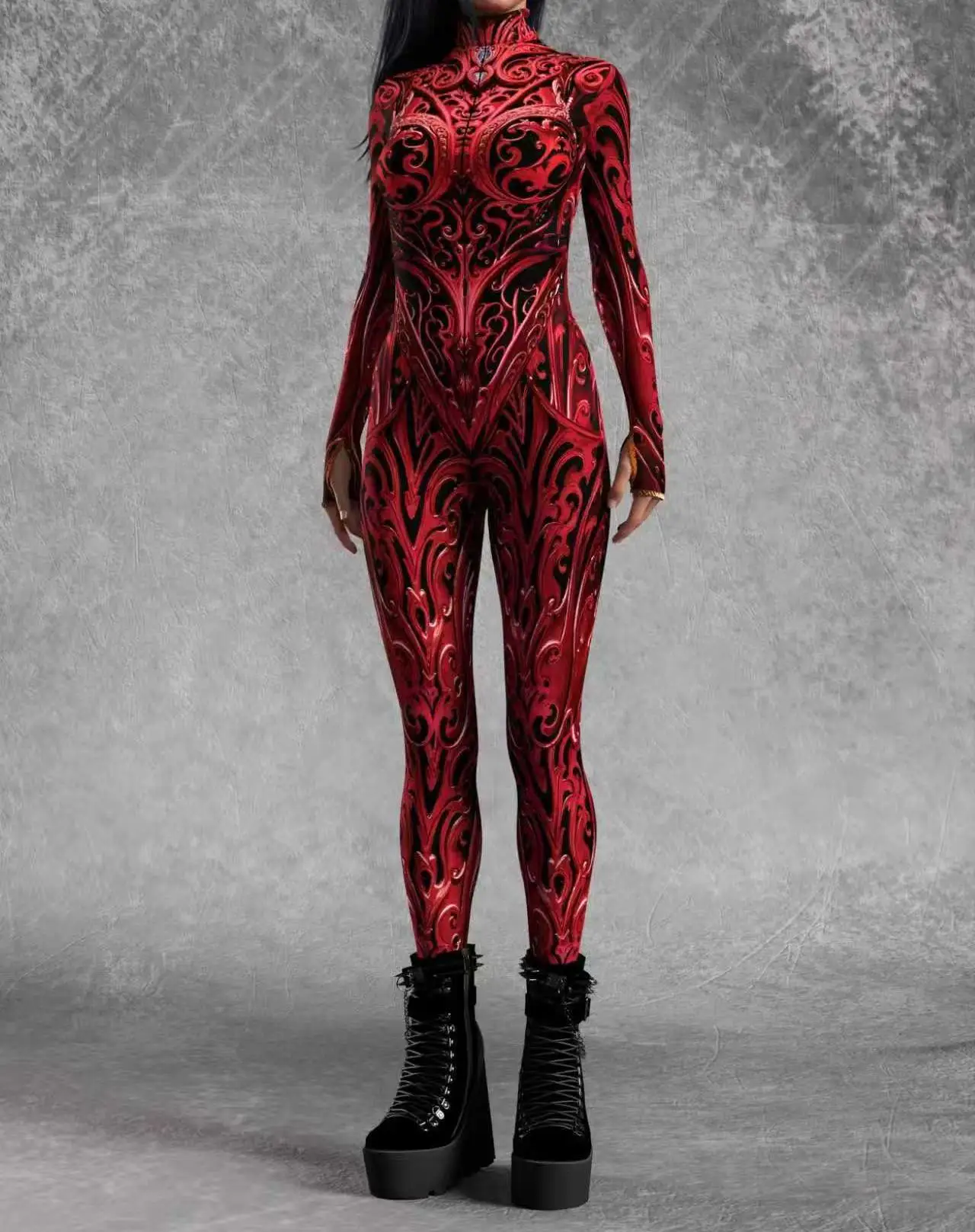 3D-Druck Cyberpunk Damen Strumpfhose Jumpsuit Halloween Feiertagsparty Cosplay Kostüm Elastische Bodysuits Rompers Damen Zentai – Detail 13
