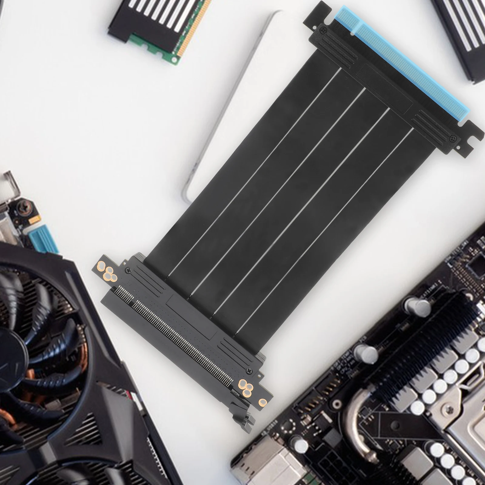 

PCIE 3.0 GPU Riser Cable 15 см 180 градусов удлинитель видеокарты для гибкой стабильной портативной передачи данных долговечность