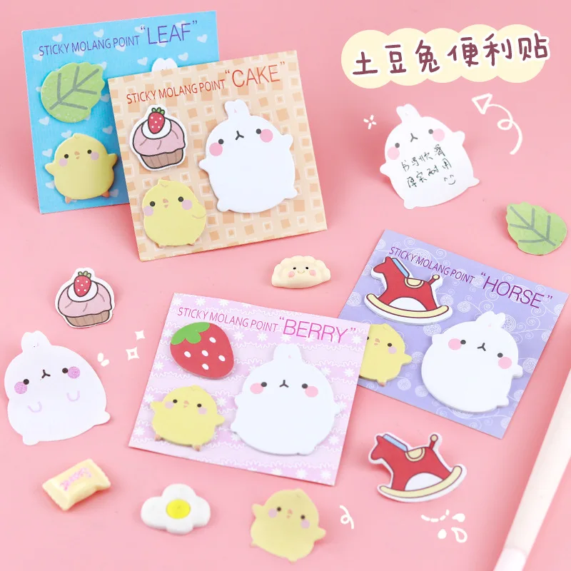 60sheets Creative Student Cute Cartoon Sticky Note Sticker Bunny Combination Note Sticker Note Paper Index N Times Sticker