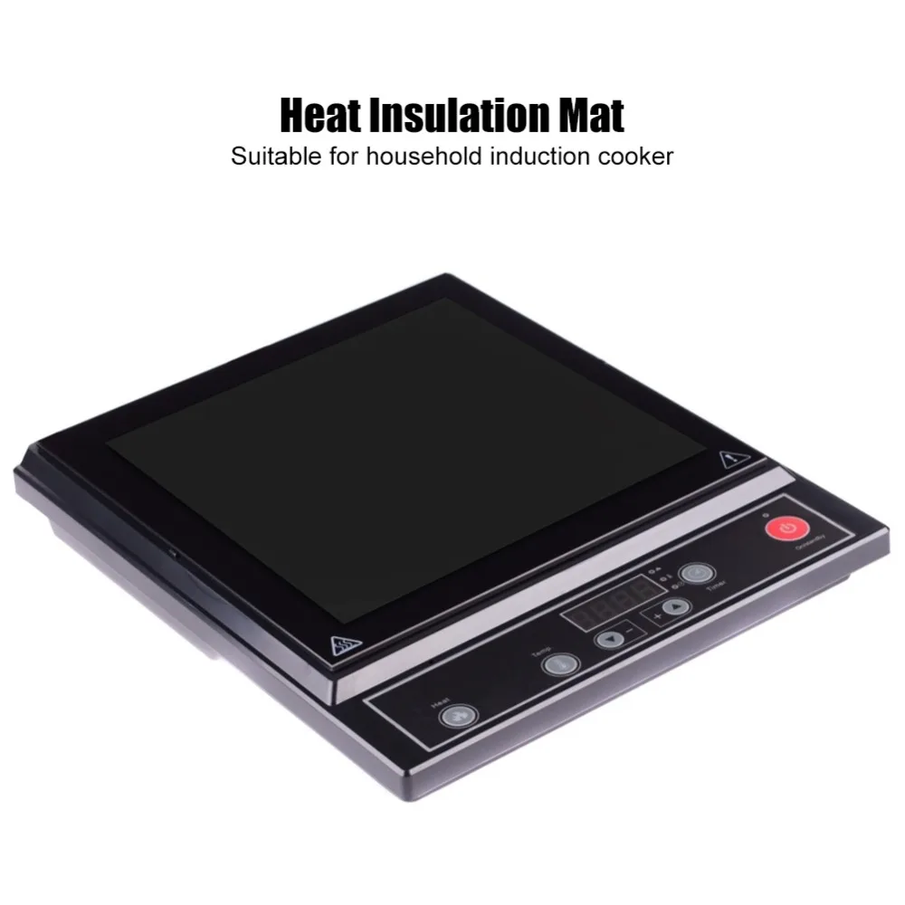 Convenient Anti-slip Silicone Mat Durable Easy Clean Induction Cooker Mat Black Protective Pad Kitchen Use