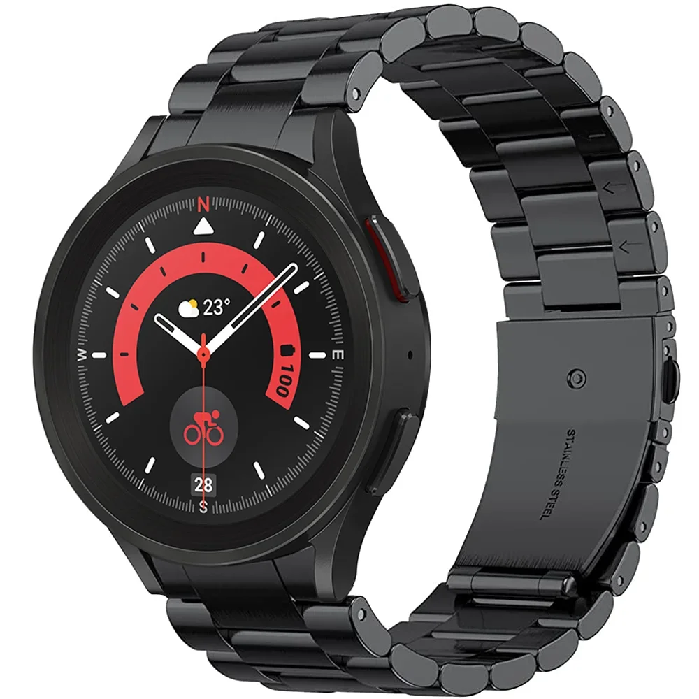 สายรัดโลหะสำหรับ Samsung Galaxy Watch 7 6 5 4 44มม. 40มม. Pro 45มม. สายรัดข้อมืออินเตอร์เฟซโค้งสำหรับนาฬิกา6/4คลาสสิก47มม. 43มม. 46มม.