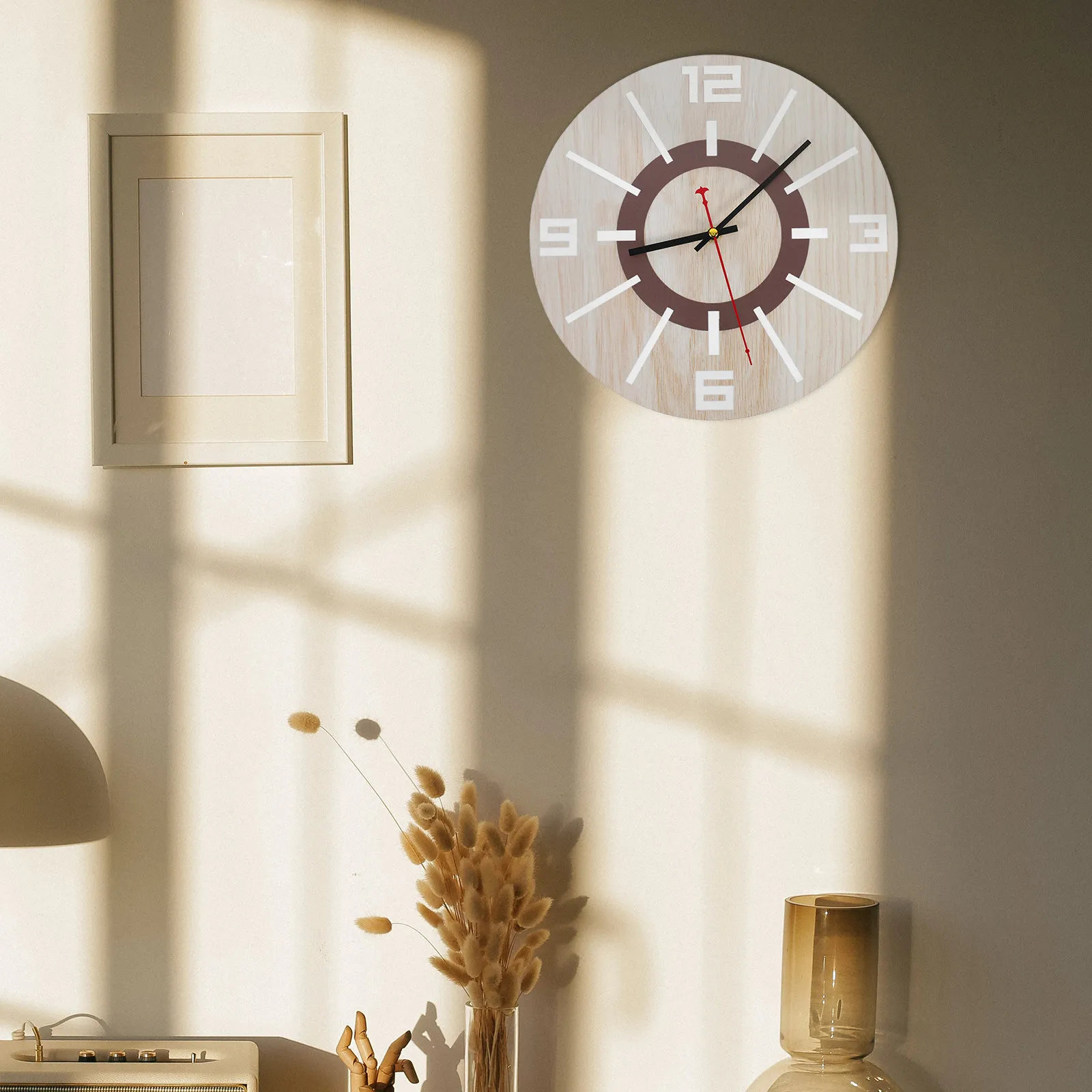 Silent Rustic Wooden Wall Clock Vintage Round Decorative Wood Grain Kitchen Living Room Farmhouse Clock Wall Clocks Farmhouse