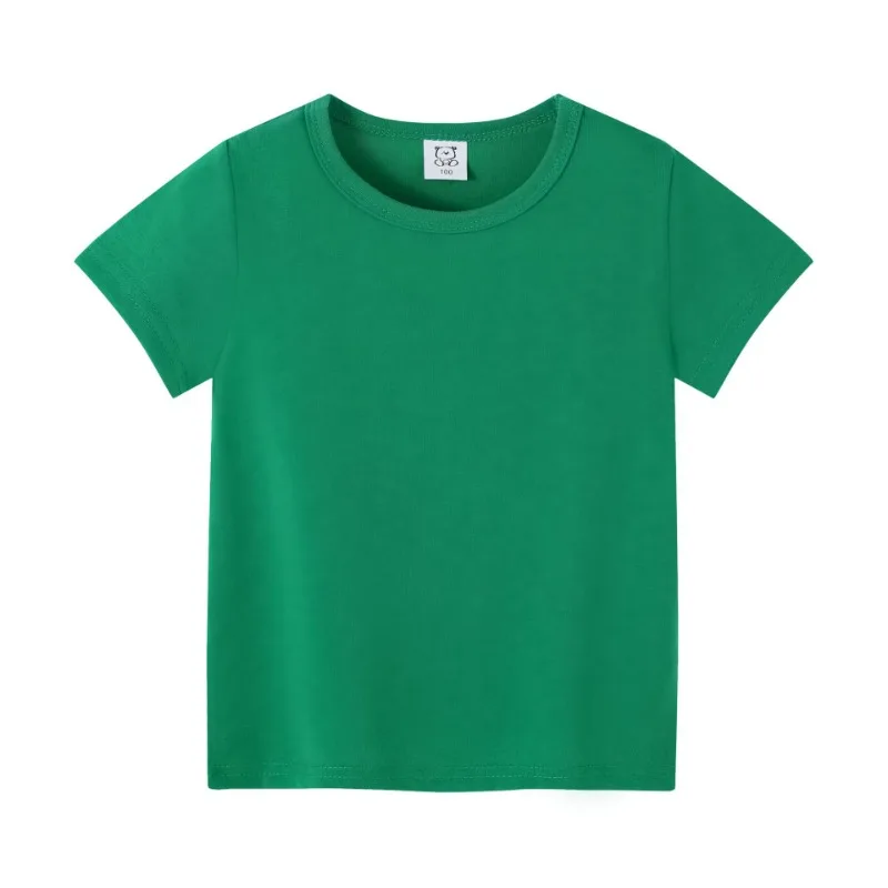 Solid Color Kids T-shirts 2-10 Years Children Casual Tops Tee Classic Color Blank Hand Drawn Advertising Shirts Dropshipping