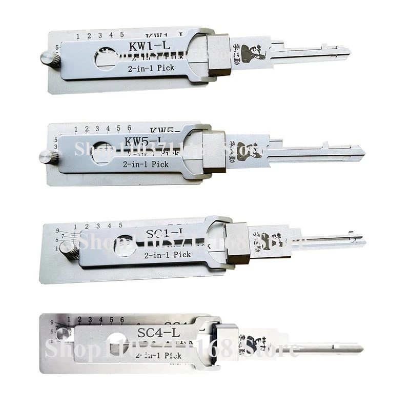 أدوات إصلاح الأقفال 2in1 Lishi SS002pro KW1 SC1 SC4 SS001 Lw4 SC20 R52 AM5 R52L M1MS2 KW1-L Sc4-l لأقفال مدنية لباب المنزل