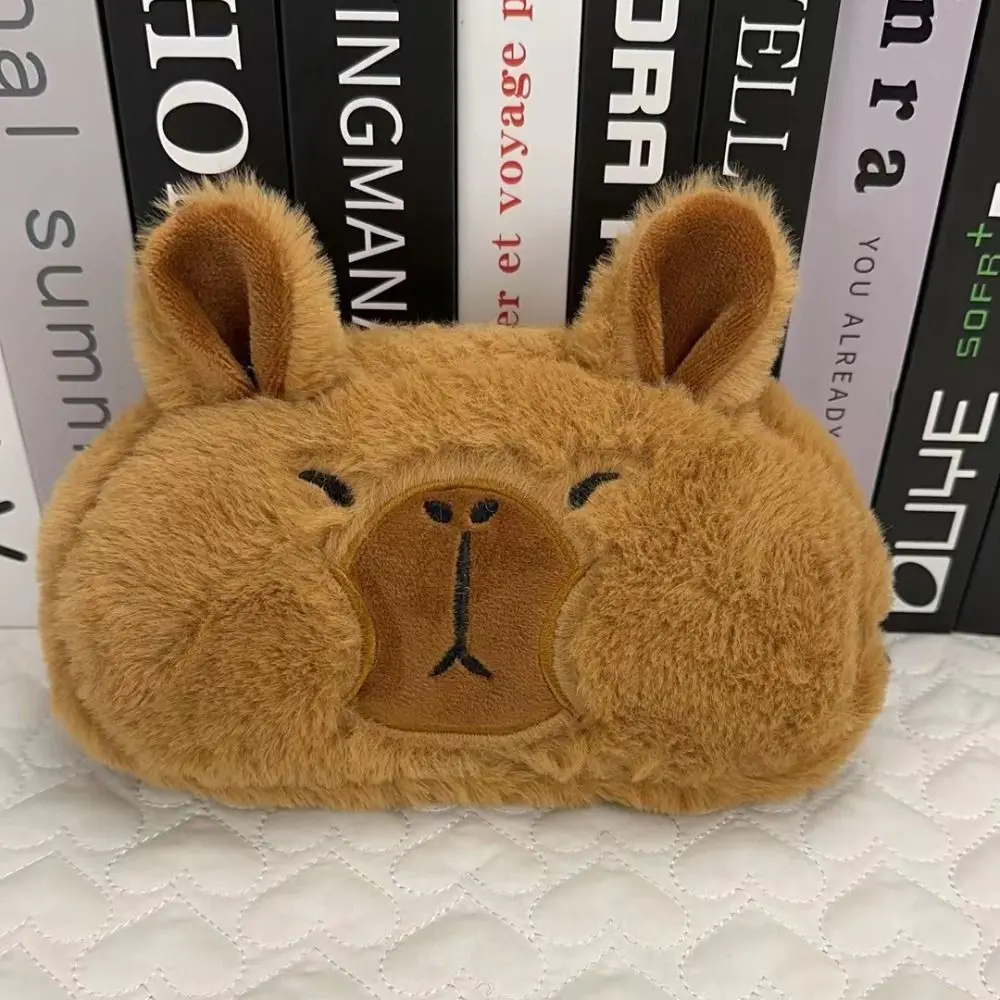 Imagem -03 - Capybara Plush Pen Bolsa Boneca Recheada Bolsa de Lápis Macio Caneta-tinteiro Bonito