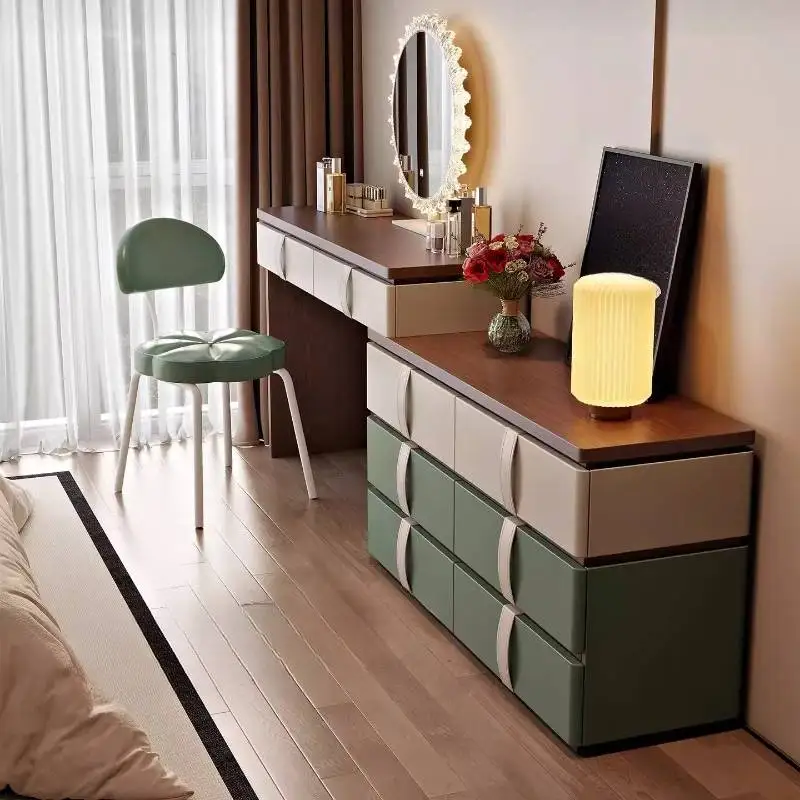 

Narrow Wood Vanity Desk Drawers Storage Space Modern Corner Dressing Table Bedroom Nightstands Coiffeuse De Chambre Furnitures