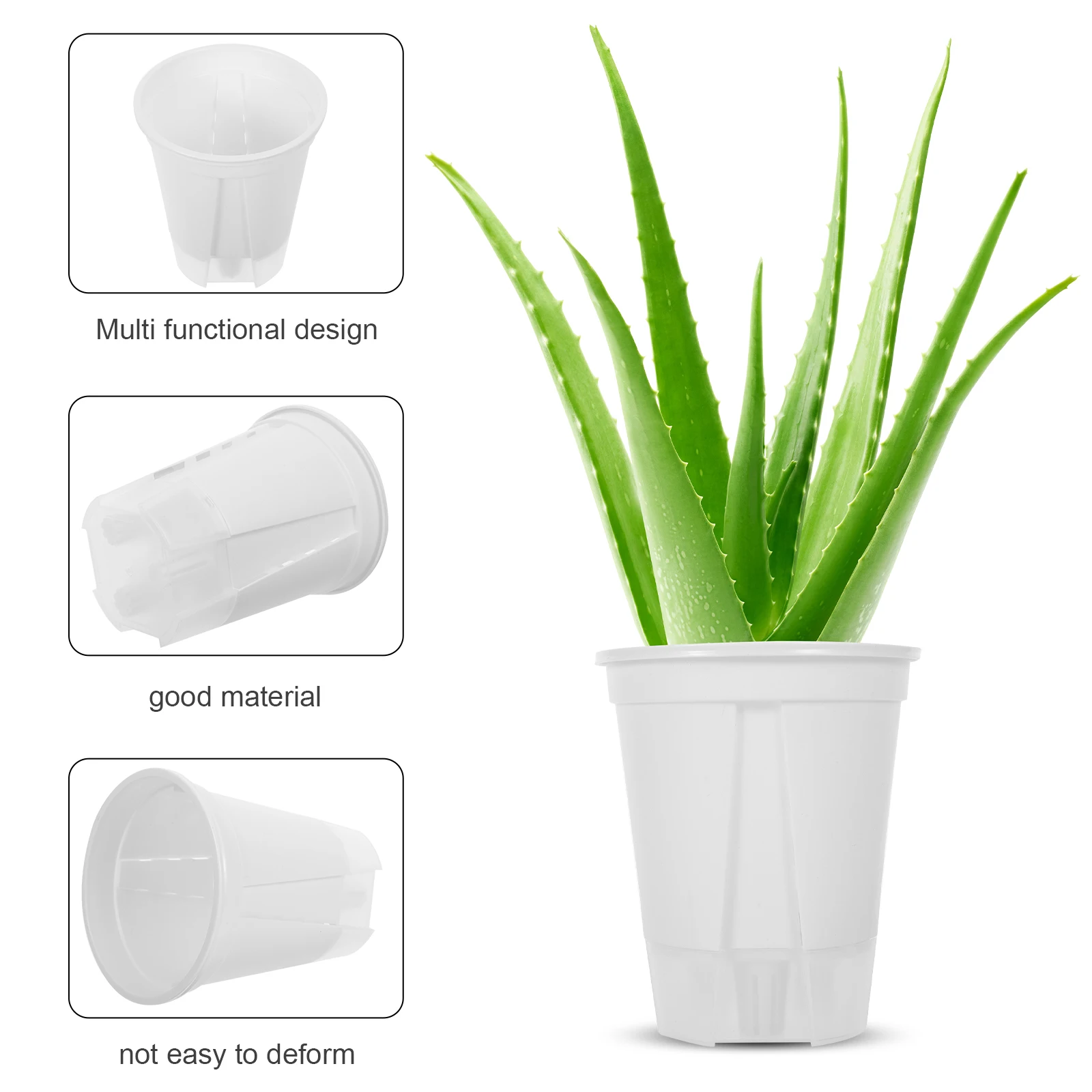 

5pcs Self Watering Lazy White Transparent Basin for Indoor Plants chid Violets Automatic Pot 12x8 3x14cm Storage