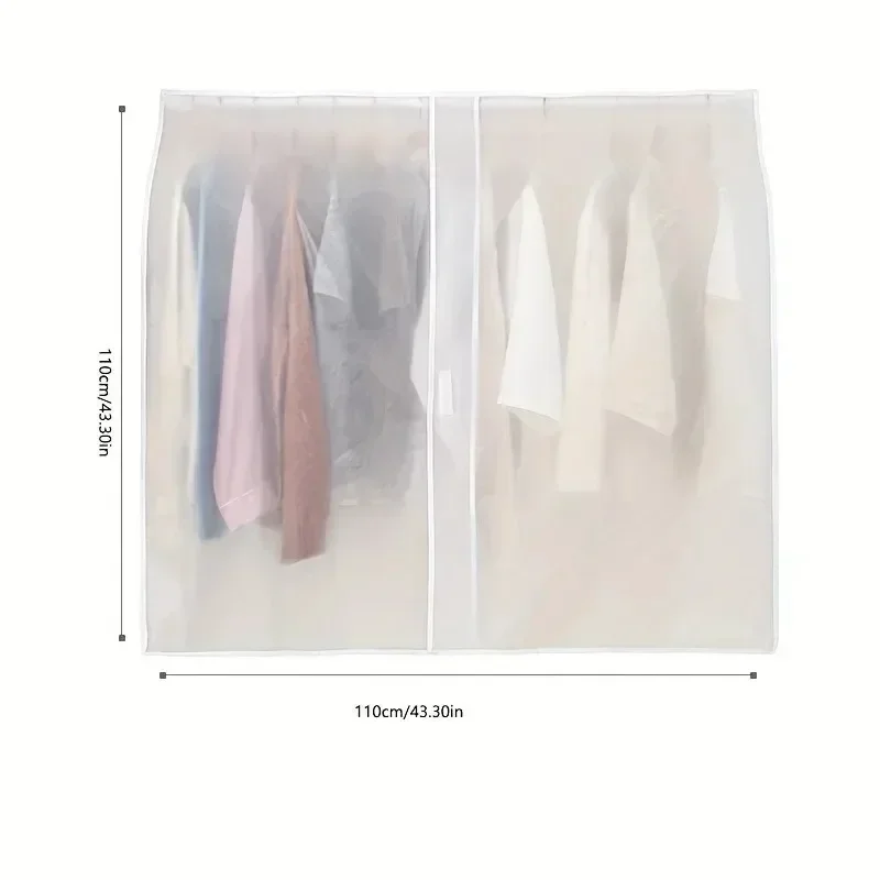 1pc Household Clothing Dust-proof Cover Translucent Dust-proof Clothing Cover Wardrobe Storage Suit Hanging Bag Dust-proof Bag