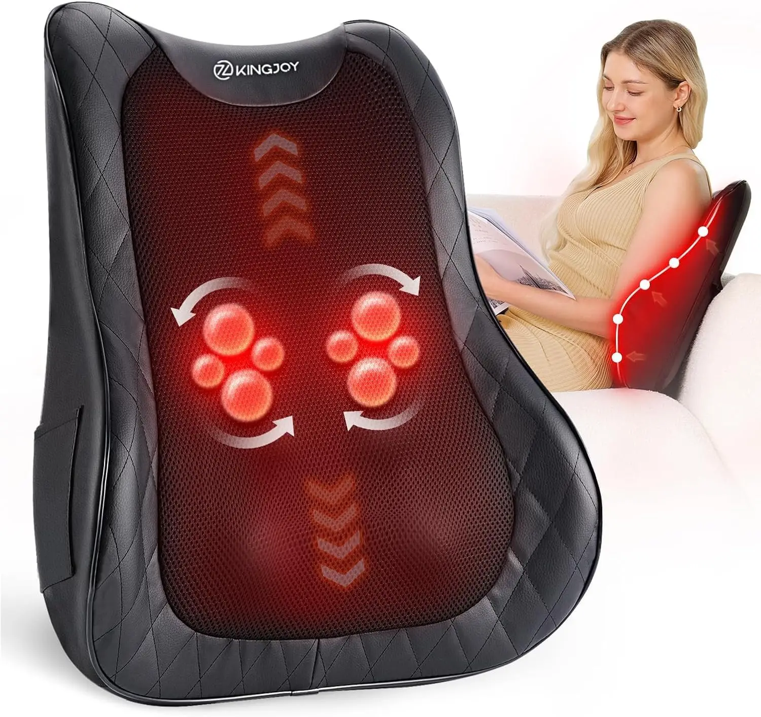 

Electric Back Massager with Heat, 3D Shiatsu Kneading for Neck, Shoulder & Full Body Pain Relief
