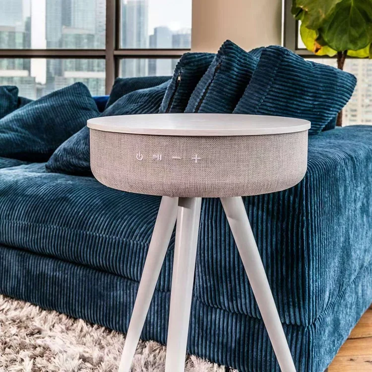 Newest Fashion Hotel Bedroom Living Room Music Speakers Wireless Charging Coffee Desk Audio Table Bluetooth Speaker
