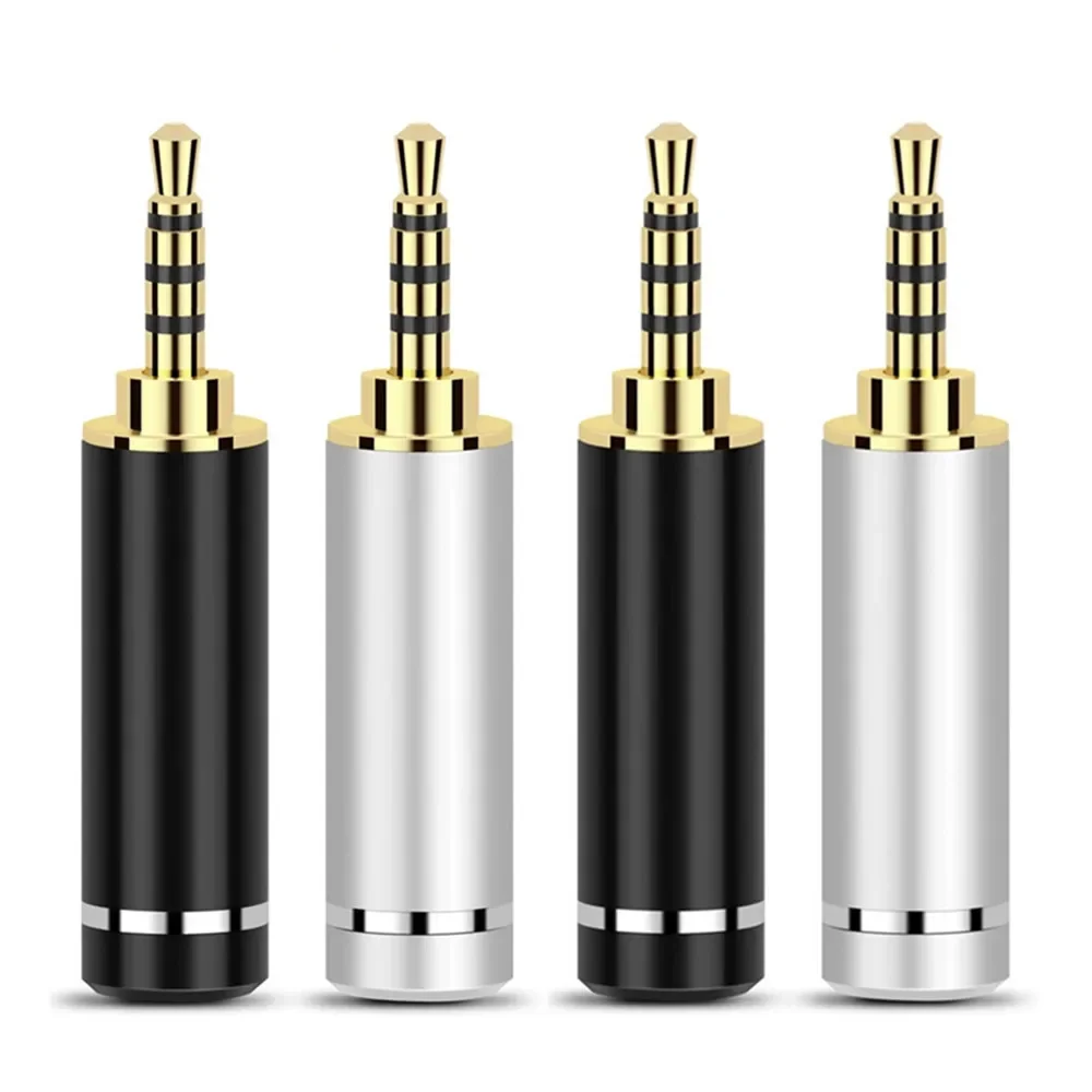 Earphone Jack 2.5mm Copper Gold Plated/Rhodium 4 Pole Stereo HiFi Headset Metal Splice Audio Adapter DIY 2.5 Wire Connector