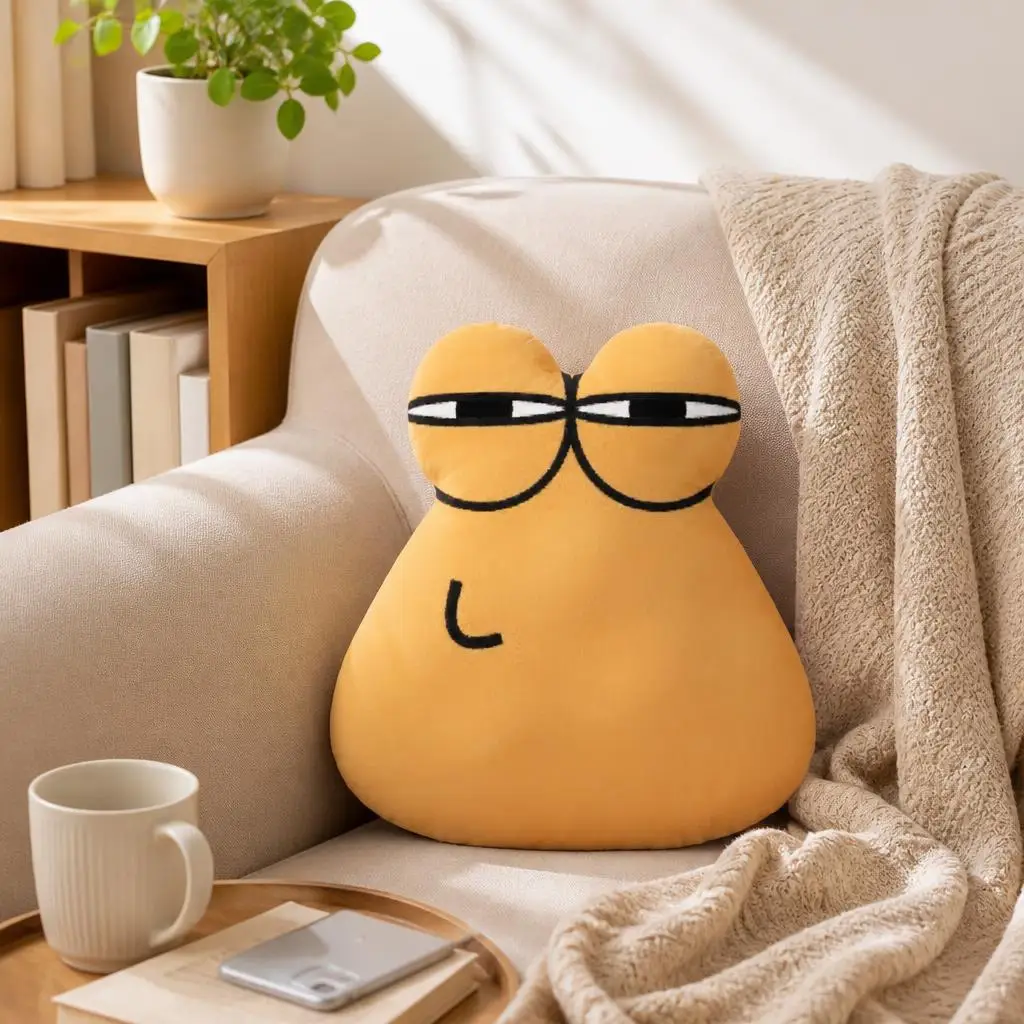 Cocky Baby Pou Smiling Sly Funny Pillow Cushion Irregular Stuffed Throw Pillow Home Decor Gift Sofa Bed