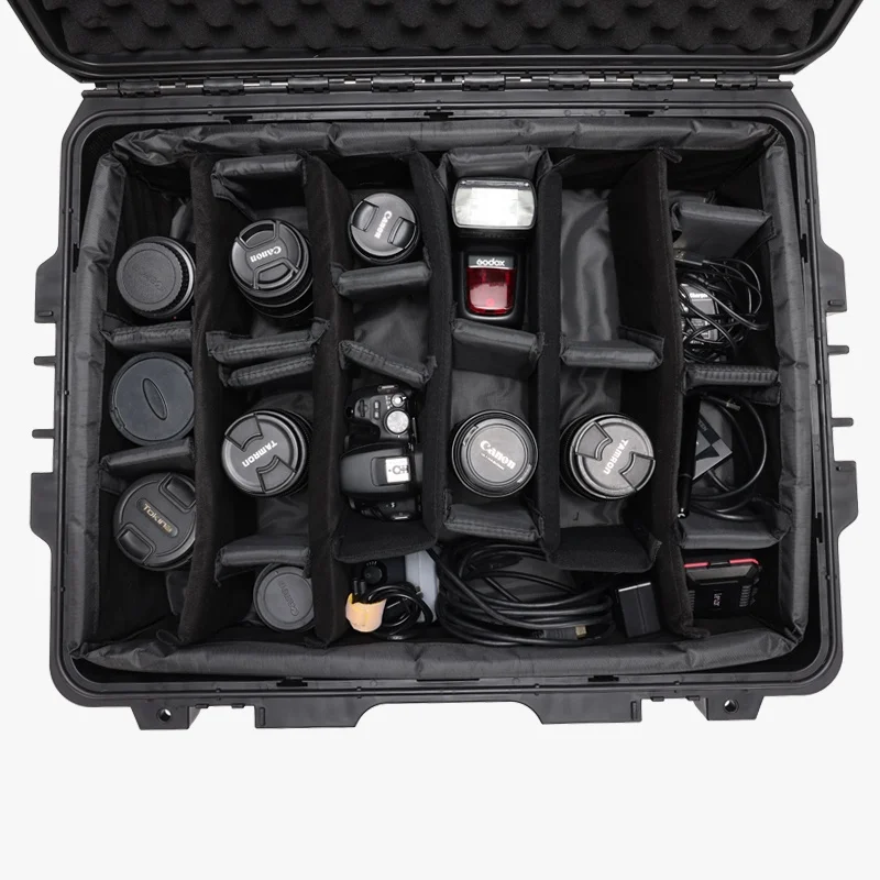 Waterproof Camera Case, 23.6 Inch High-Impact PP Hard Plastic Photography Case, IP67 Protective Hard Case for DSLR Cameras