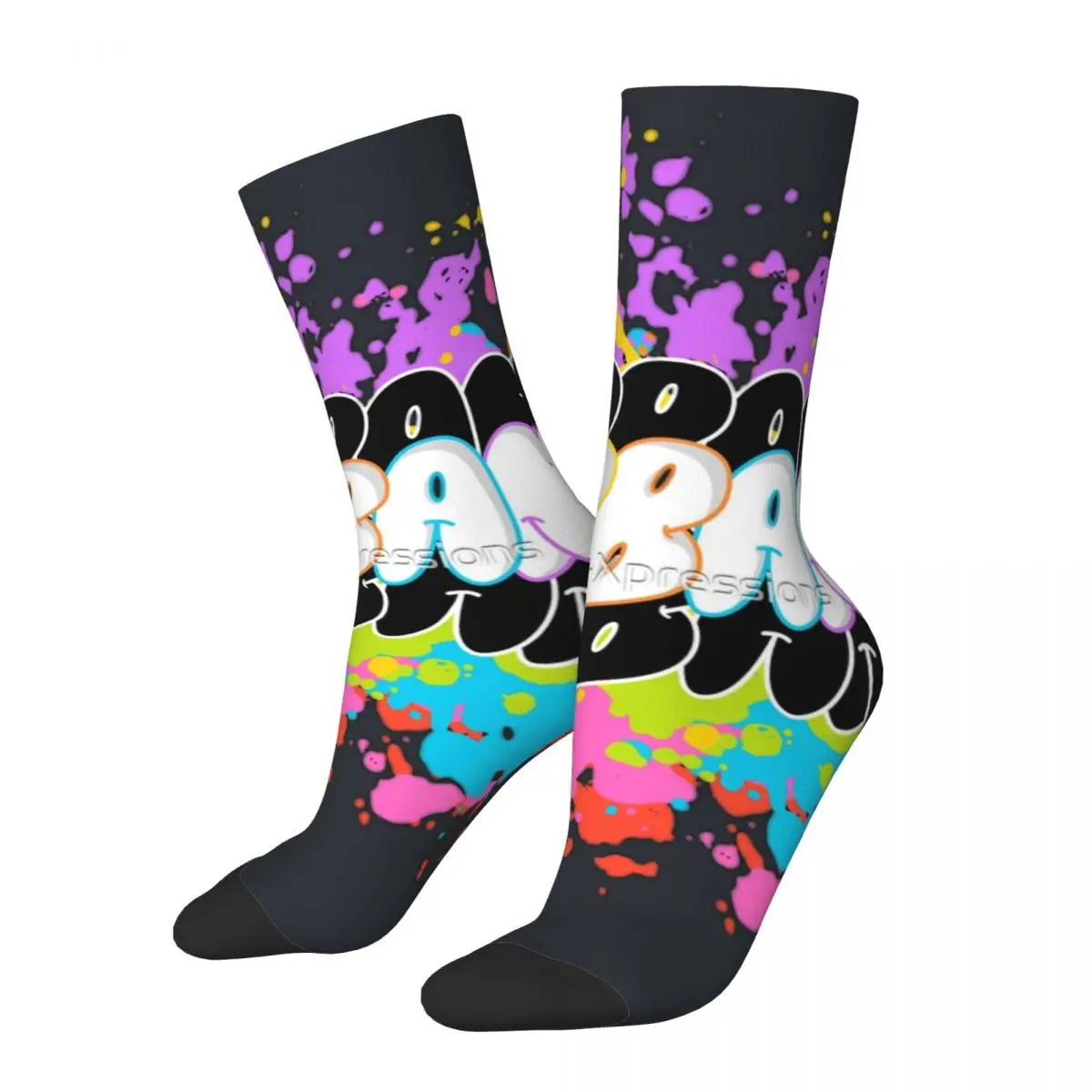 Funny Urban Multi-color Splash Men's Socks Vintage pop urban Hip Hop Casual Crew Sock Gift Printed official-website tops fugees