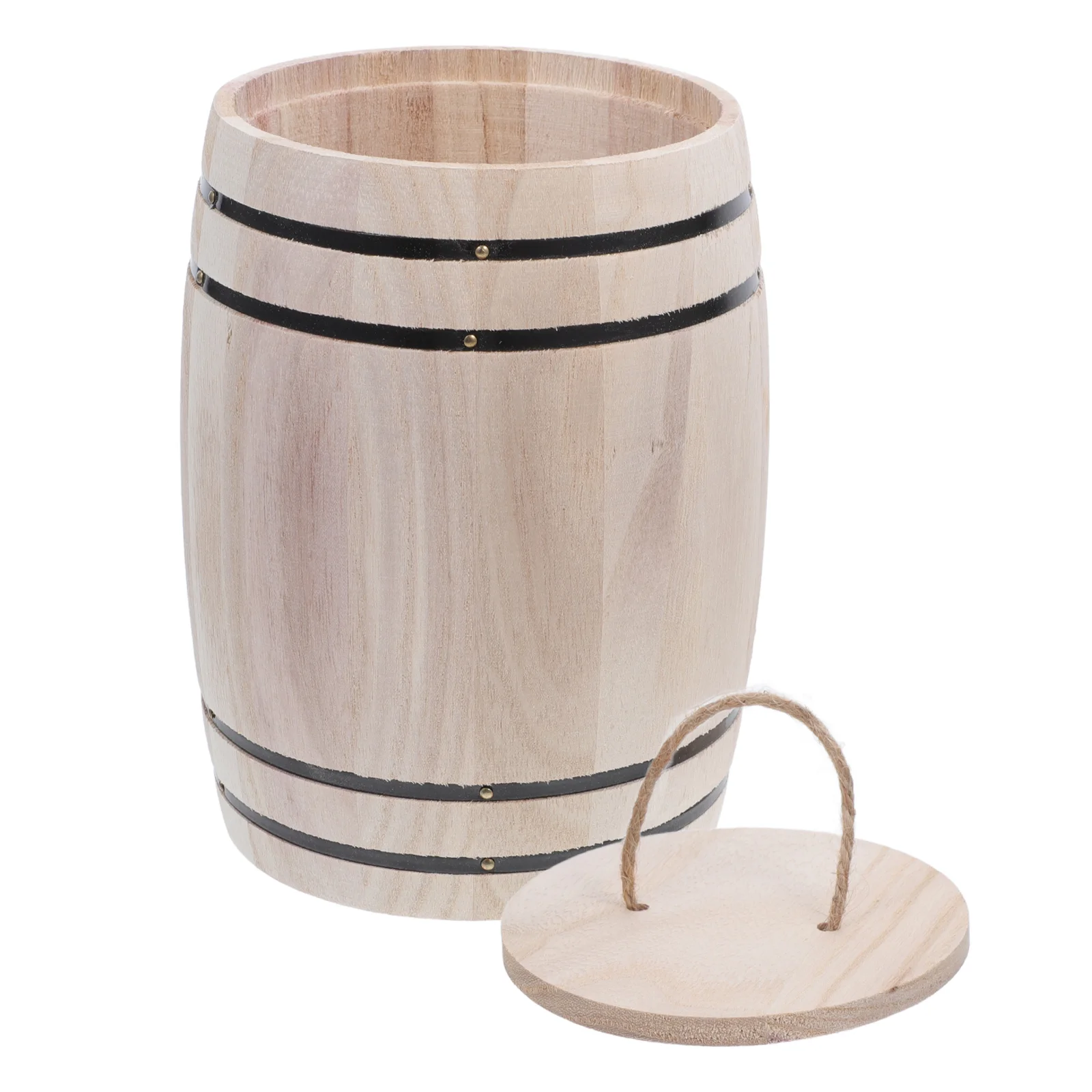 

Wooden Ornament Desk Organizer Cask for Coffee Bean Lead Pencils Barrel Toddler Decorations