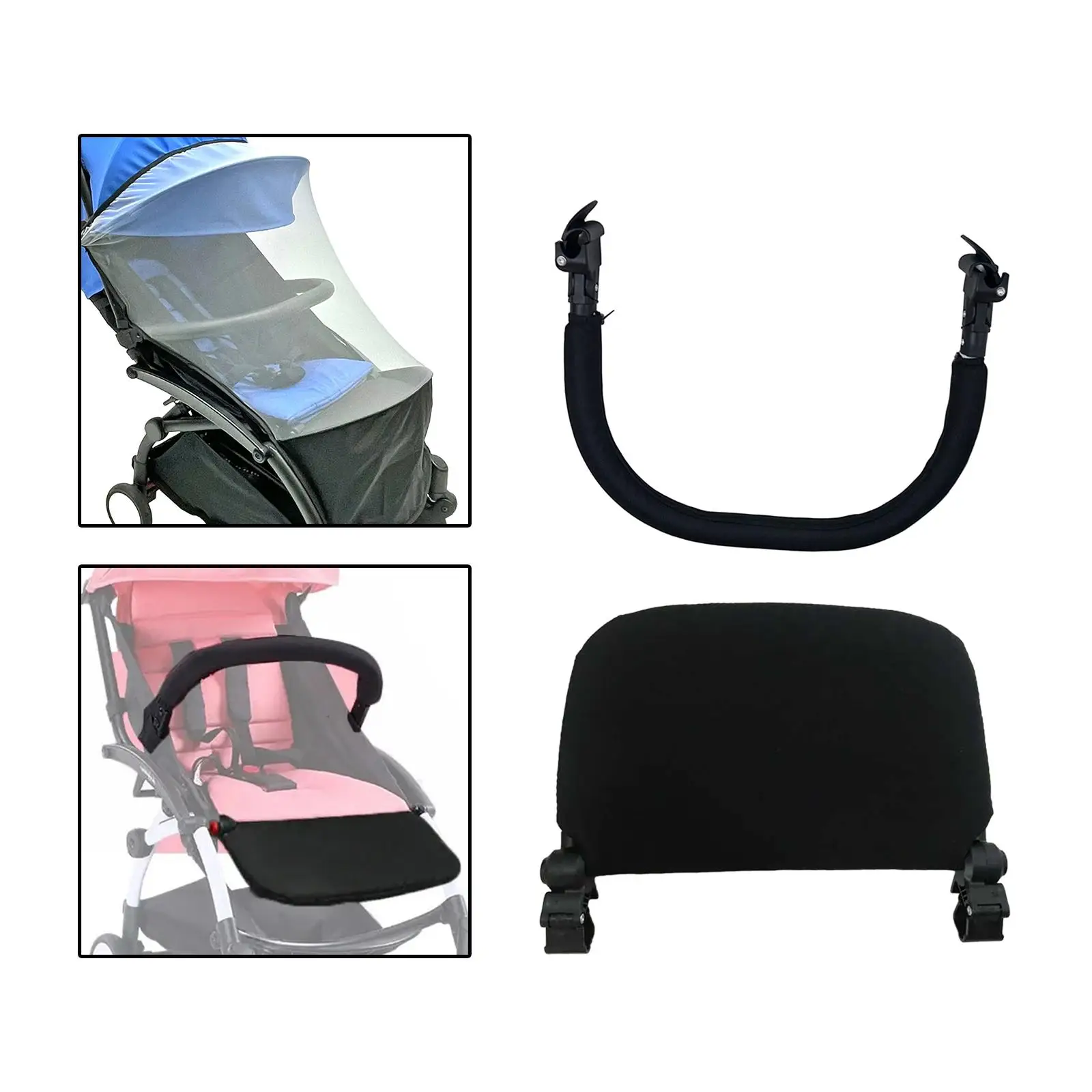 2x Stroller Extension Footrest and Armrest Leg Rest Universal Footrest Extended Seat Pedal for Infants Pushchair Babies Toddlers