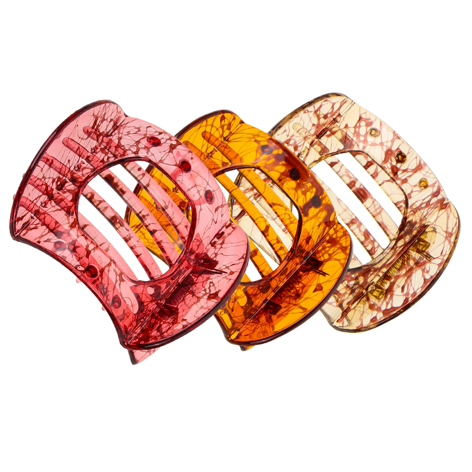 

3pcs Claw Clips With Inner Teeth Large Hair Clip For Thick Fine Thin Hair Styling Sectioning Decorative Clamp Claw Clips For