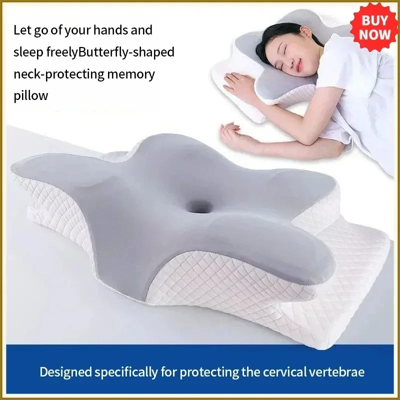 Summer Cooling Butterfly Memory Foam Pillow Slow Rebound Cervical Neck Support Sleeping Pillow