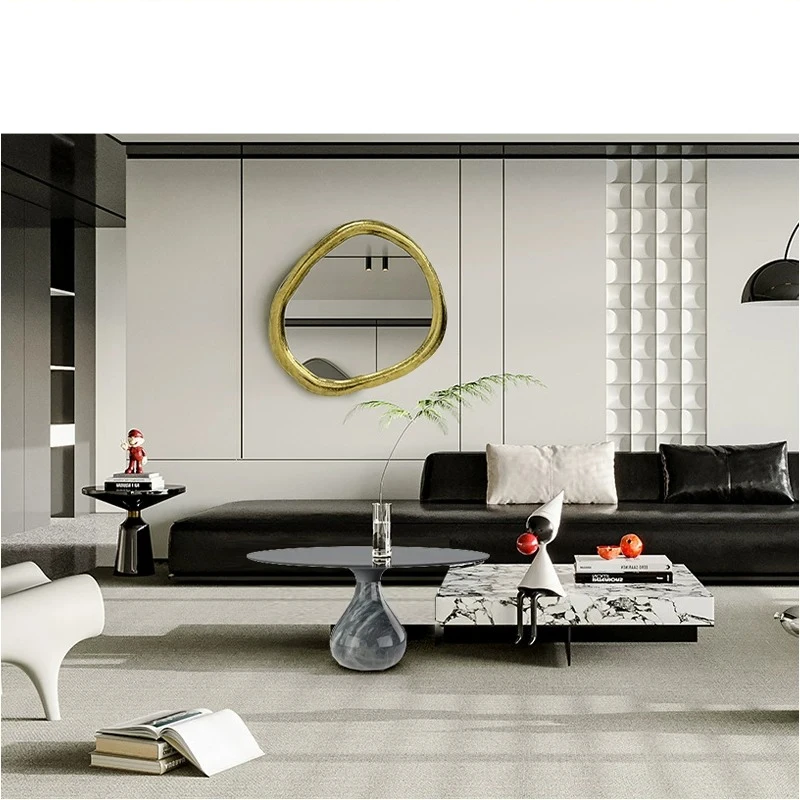 Stainless steel European ladder full body mirror bathroom household model room villa