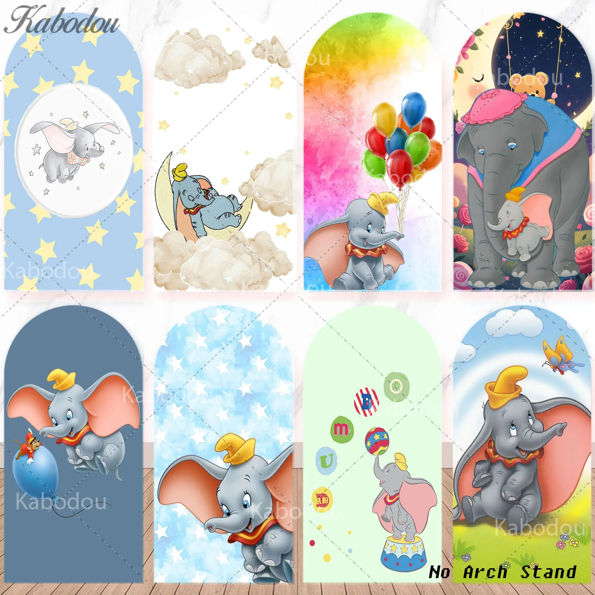 Fondo Fotográfico de Dumbo, Decoración para Fiesta de Primer Cumpleaños de Niños, Elefante Volador, Telón de Fondo para Baby Shower, Accesorios para Banner