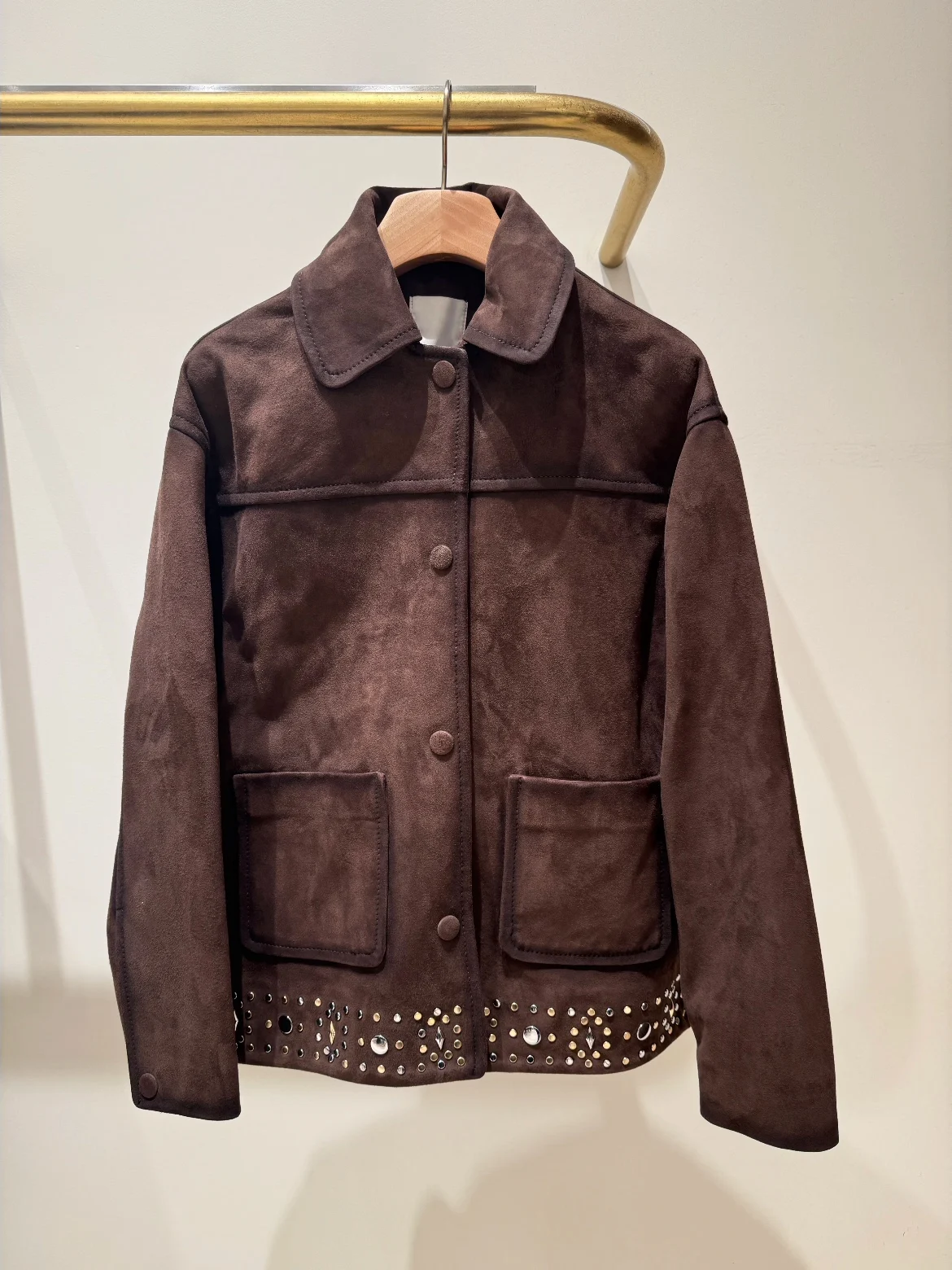 

Heidds, осенне-зимнее замшевое пальто свободного покроя с декоративным подолом и ногтями, женское длинное пальто на пуговицах в стиле ретро