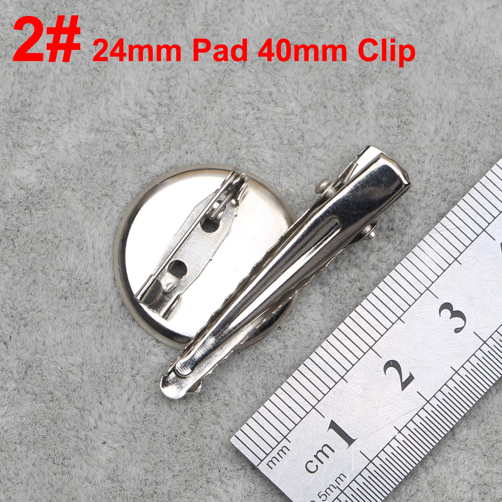 20 pezzi tono argento tondo 20mm-36mm colla su Pad spilla posteriore Pin Clip risultati