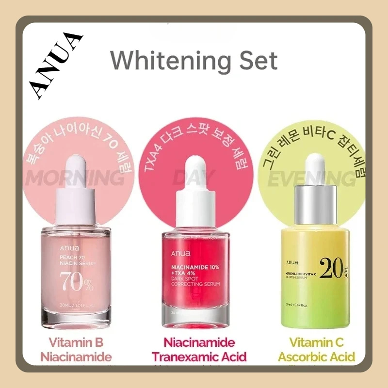 

Anua Skincare Products 70% Nicotinamide Essence Black Spot Serum Lemon Vitamin C and Peach Essence 30ml Korean Skin Care