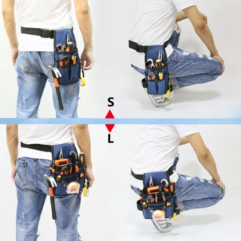 Tool Belt Pockets Tool Belts for Men Adjustable Tool Pouch Belt for Electrician Carpenter Work Apron Utility Belt D2RD