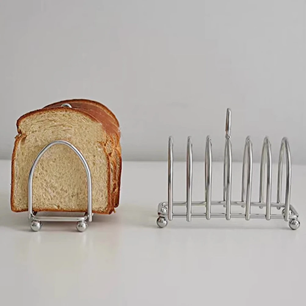 

Stainless Steel Bread Rack Metal Toast St 6 Slice Capacity Kitchen Countertop Holder Easy Use Lightweight Fits Air Fryer BBQ