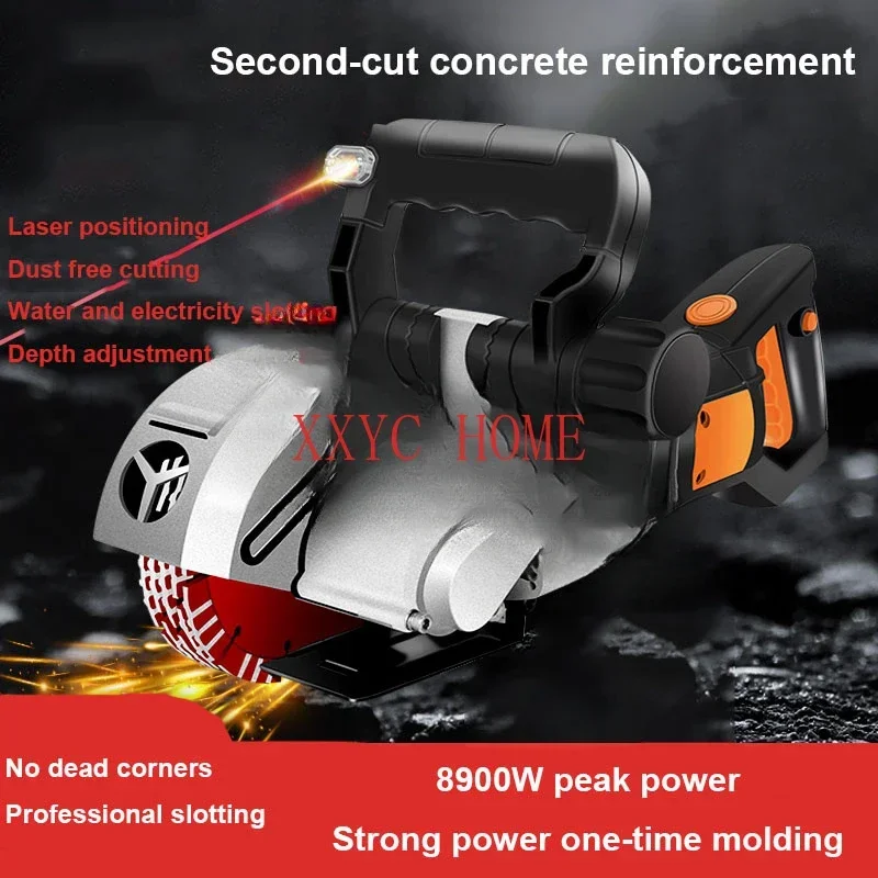 Wall Slotting Machine Electric Wall Chaser Groove Cutting Machine Double Dust Removal/Laser Sighting Steel Concrete Circular Saw