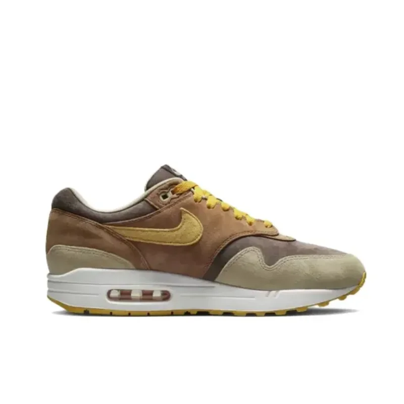 Nike Original Air Max 1 Men's and Women's Low Top Casual Running Shoes Comfortable Shock Absorption Sneakers Brown