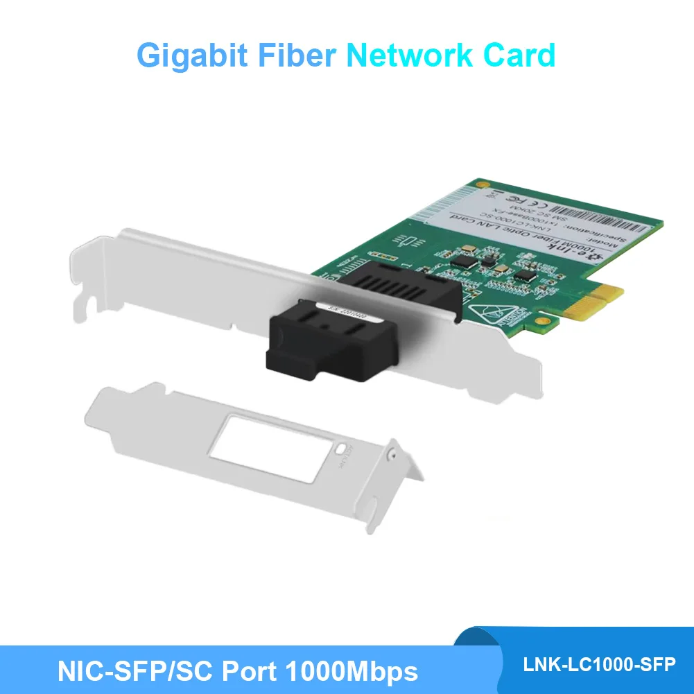 

Гигабитная оптоволоконная сетевая карта NIC-SFP/SC Порт 1000 Мбит/с PCI Express Ethernet LAN-адаптер Сетевая оптоволоконная карта PCIE