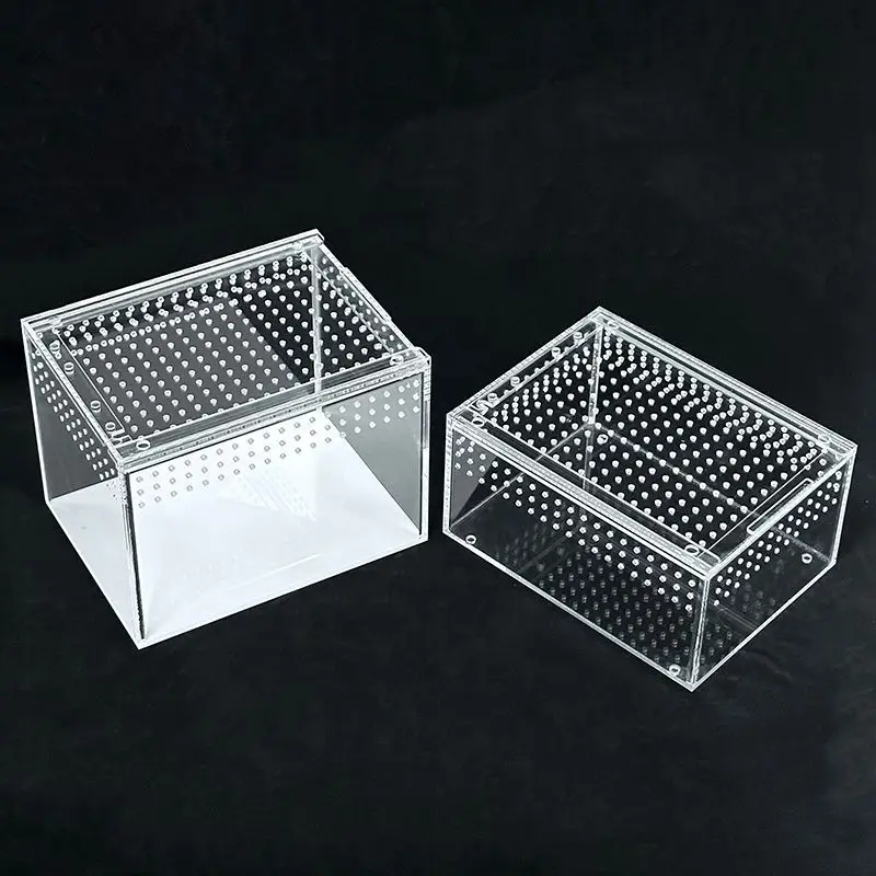 Acrylic integrated waterproof pet box, insect crawling pet breeding box, transparent, visible, and installation free