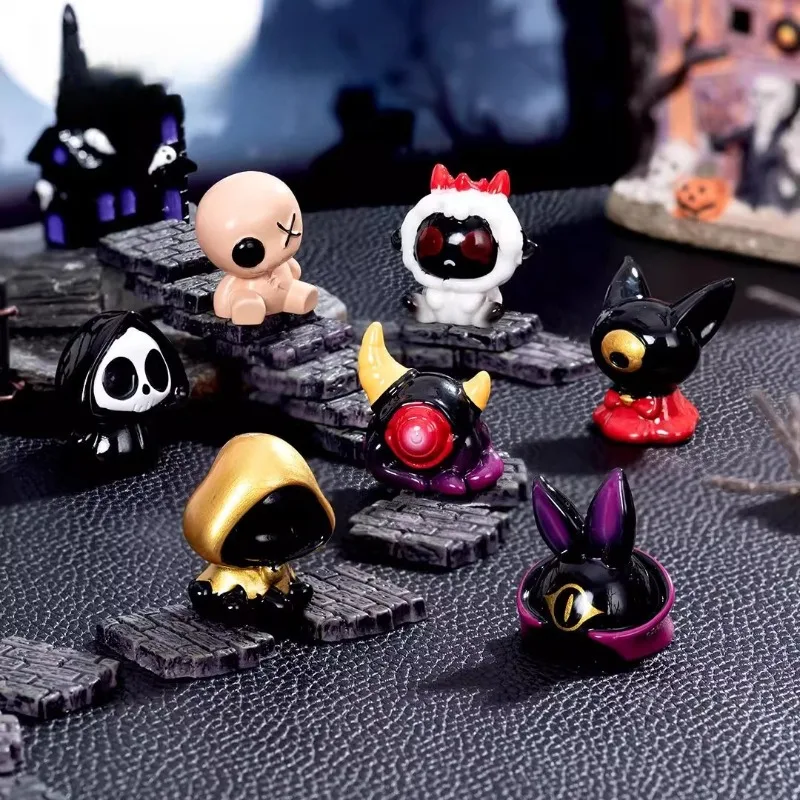 8Pcs Creative Halloween Resin Ornament Micro Landscape Reaper Demon Figure Tabletop Ornament Accessories
